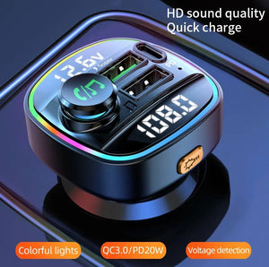 Bluetooth 5.0 FM Transmitter Handsfree Car Radio Modulator MP3 Player With 22.5W USB - Paloma Car Air Fresheners