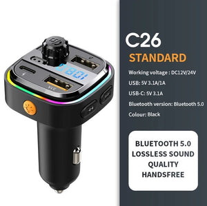 Bluetooth 5.0 FM Transmitter Handsfree Car Radio Modulator MP3 Player With 22.5W USB - Paloma Car Air Fresheners
